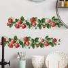 Strawberry Floral Vine Wall Sticker Self Adhesive for Living Room Kitchen Bedroom Home Background Decor