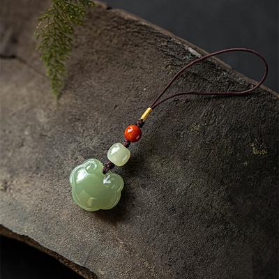 Hetian Jade Ruyi Mobile Phone Pendant DIY Artistic Short Mobile Phone Pendant for Women U Simple Wall Hanging Decoration