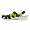 White EVA Clogs with Floral Skull Print, Lightweight Slip On Garden Shoes, Breathable Beach Sandals, Indoor Outdoor Slippers for Men Women