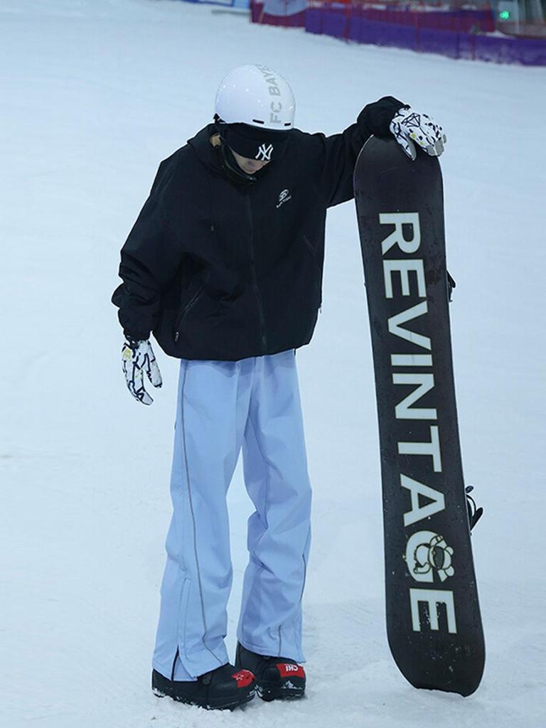 Mit Fleece gefütterte Skihose für Damen & Herren: Winddichte, Wasserdichte, Schneesichere Winter-Shell