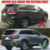 Chrome Highlander Rear Bumper Reflector Fog Light Lamp Frame Bezel Molding Cover Trims for 2014-2018 Toyota Highlander