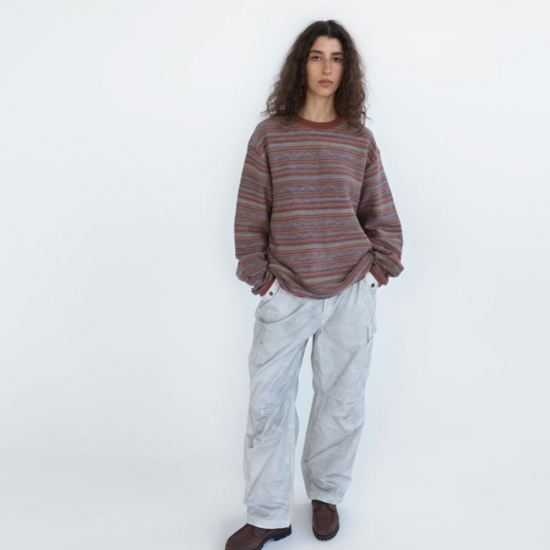 ThIs Is Never That Pattern Knit Crew Magenta