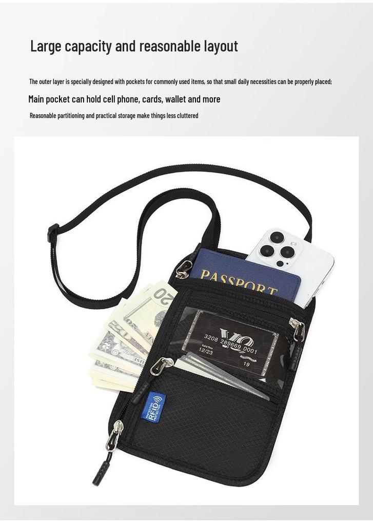 Multi-functional RFID Lanyard & Passport Holder: Travel Document Protector