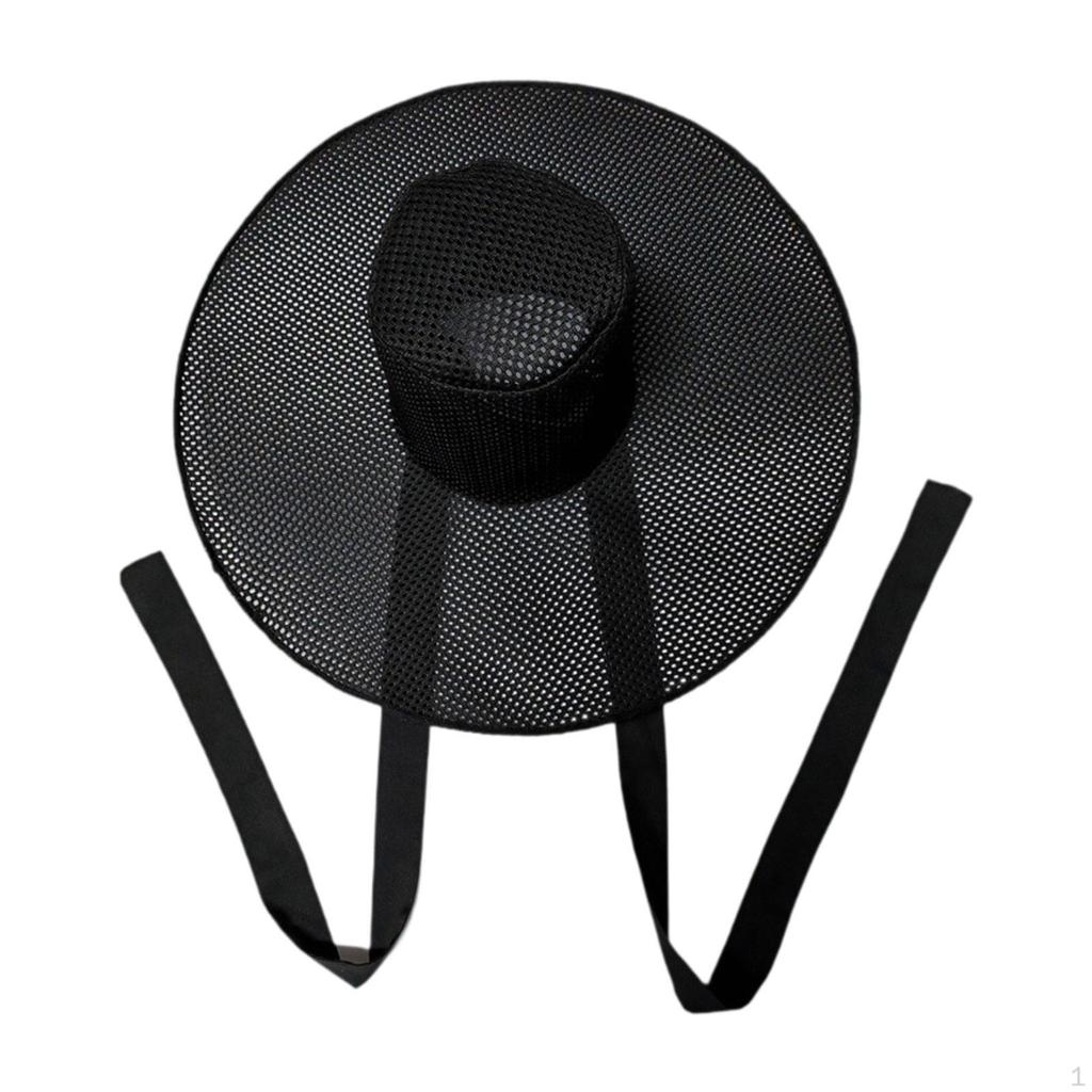 Chapeau Gat coréen Maille noire Dynastie Joseon Accessoire Ruban Costume traditionnel Fibre artificielle