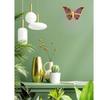 1 Pcs Butterfly Shape Fiber Wall Mirror with Acrylic Golden Aesthetic Frame with Hook for Hanging On Walls