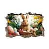 Creative Easter Wall Stickers,Festive 3D Breakthrough Stickers Easter Bunny Decorative Wall Decals For Home Roomm Room Party