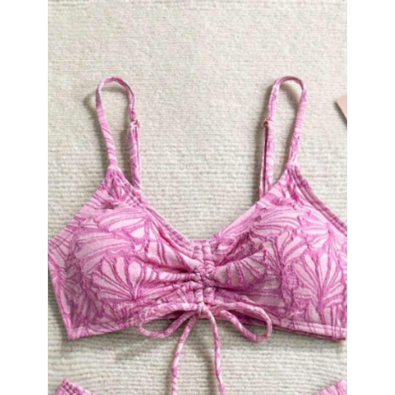 Bikini Badeanzug Feminin High-Waist Geteilter Träger Strandurlaub