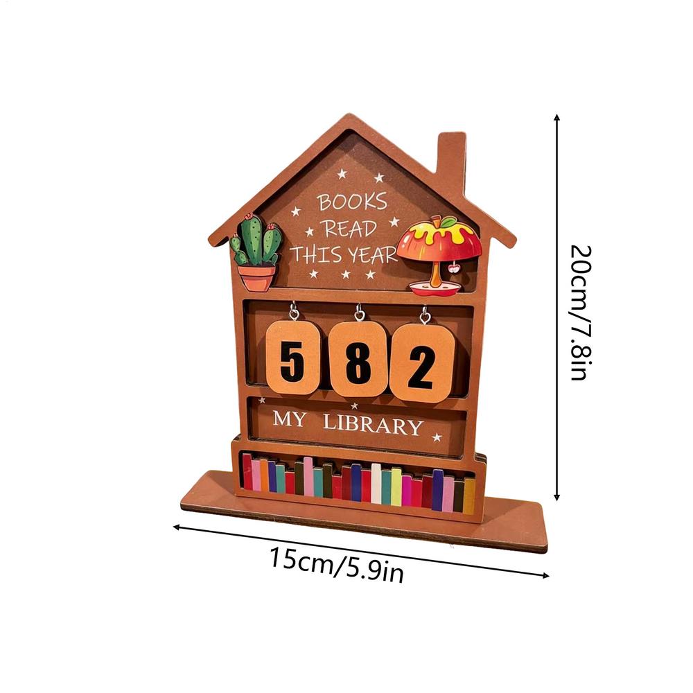 

Reading counter ornament Bookshelf decoration Book tracker Book Counter Library Decor Ornament Book Counter Sign Table Signs