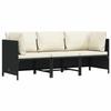 VidaXL 3-seater Garden Sofa with Cushions Black Wicker