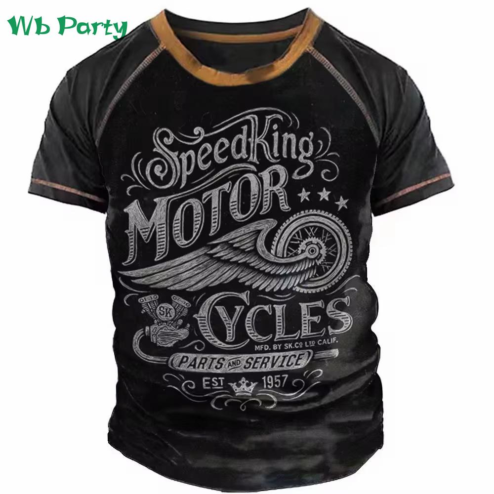 Motorcycle Sports T-shirts for Men Fashion 3D Print Men's Clothing Short Sleeve Tee Summer Oversized T-shirt Ride Biker Shirts