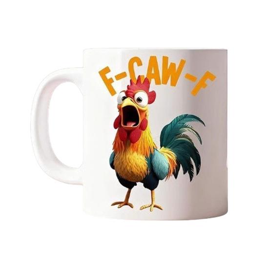 

F-Caw-F Rooster Mug Ceramic Coffee Mug 400ml Hidden Message Tea Cup Sarcastic Gift for Tea And Coffee Lovers