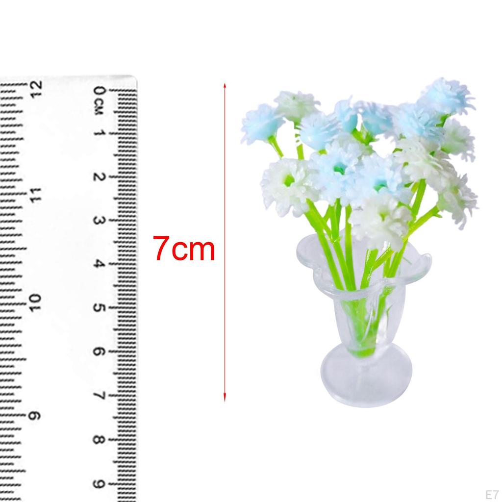 1:12 Flowers with Vase Life Scene Accessories Living Room Micro Landscape Miniature Flower Pot