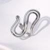 Stainless Steel Unique Double S-Shaped Opening Rings for Women Men 18K Gold Color Stylish Anti Allergenic Waterproof Jewelry