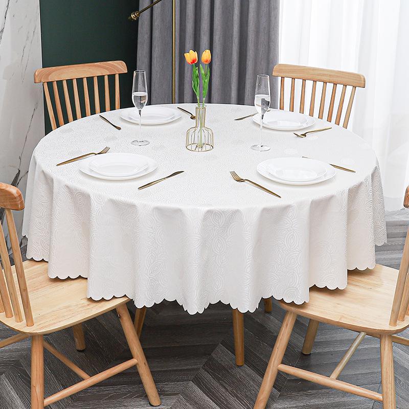 European Waterproof Tablecloth Fabric Oil-Proof And Anti-Scalding Leave-In Tablecloth Hotel Household Round Round Table Dining Table Cloth Tablecloth