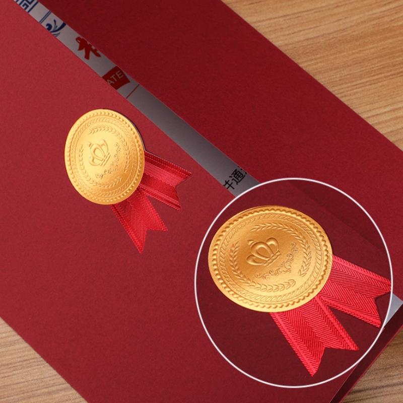 Graduation A4 Award Certificate Holder Three-Fold Page Paper Envelope Document Folder Gilding Process Exquisite Diploma Cover