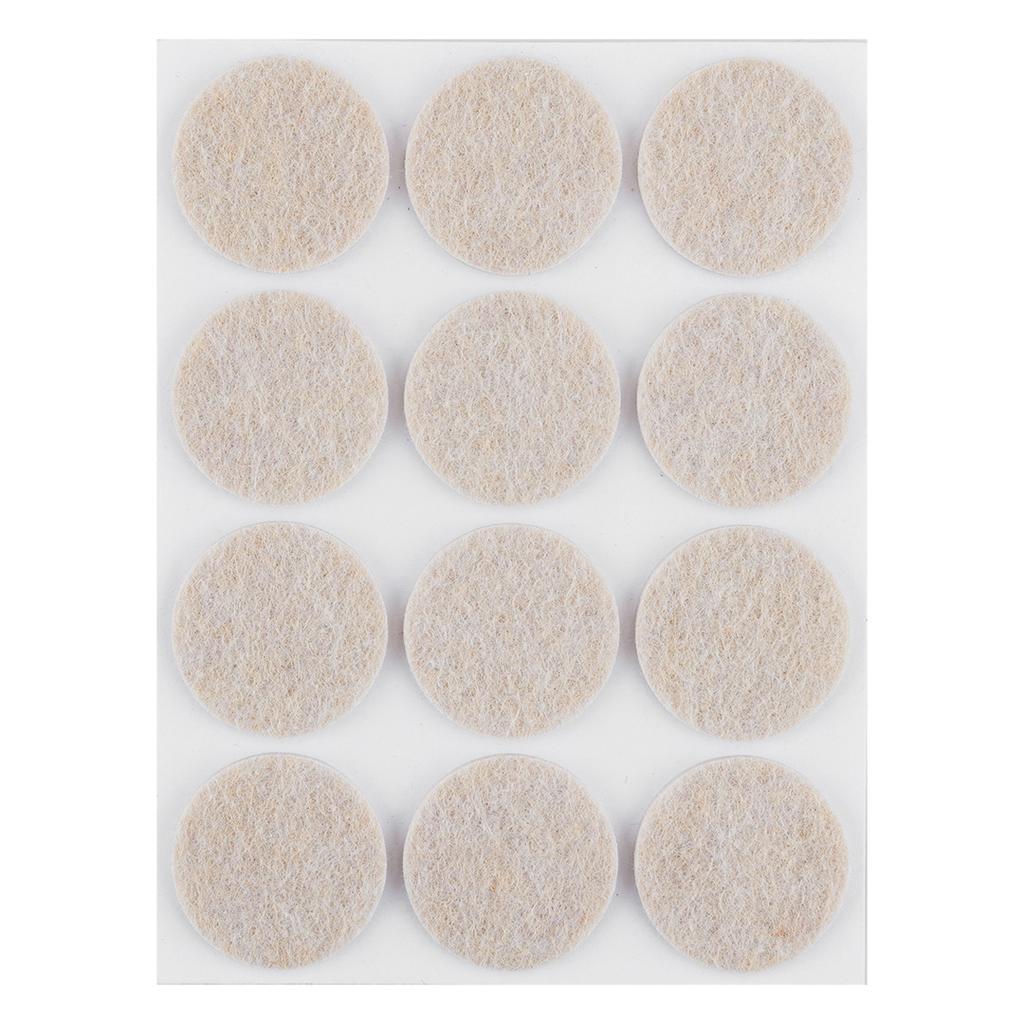 Podkładki filcowe okrągłe samoprzylepne, jasnobrązowe 28 mm, 12 szt.