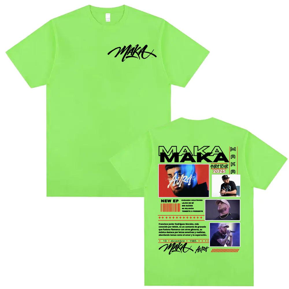 Rapper Maka Aura Tour Album 2025 T Shirts for Unisex Women Vintage Style Harajuku Street Tshirt Casual High Quality Cotton T Shirt