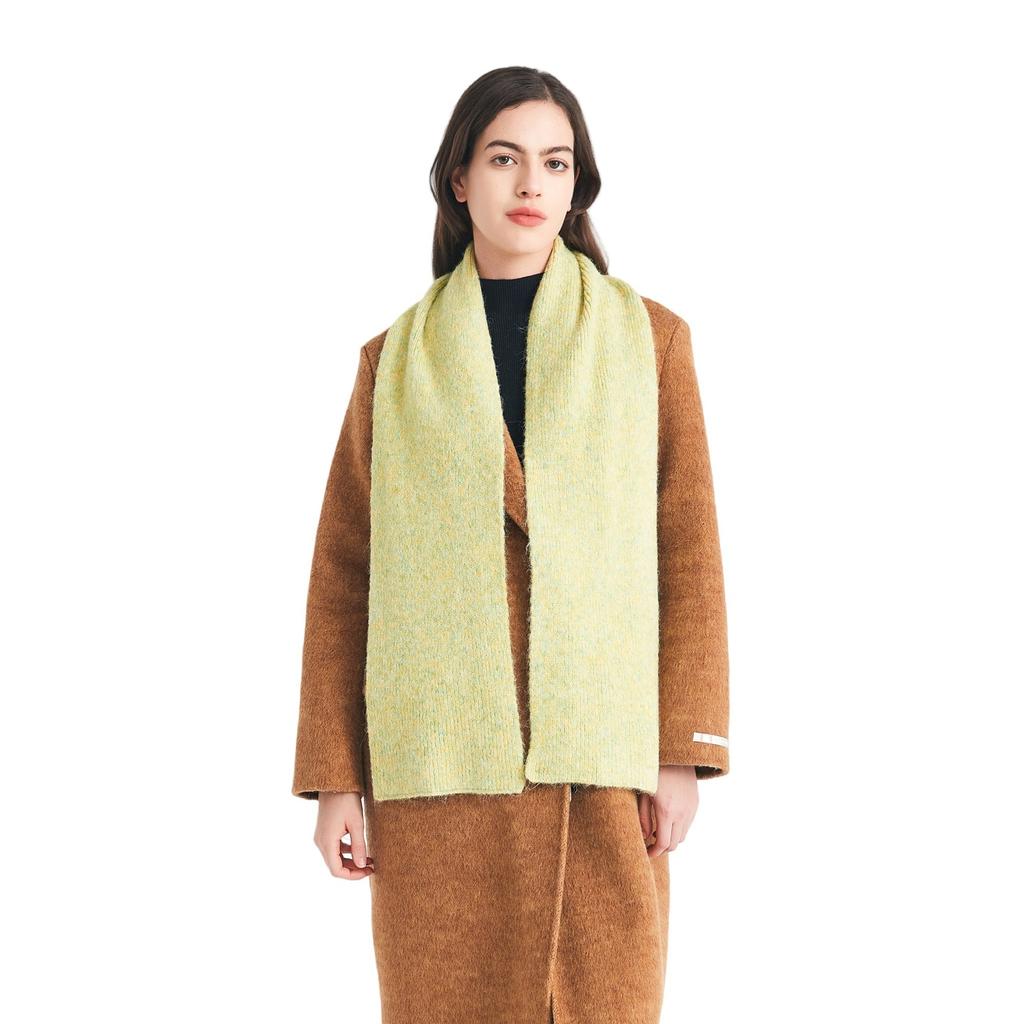 Women Knitted Solid Color Scarf Soft Warm Thick Knit Neck Wrap Classic Plain Scarves for Autumn Winter Coat Matching Daily Wear