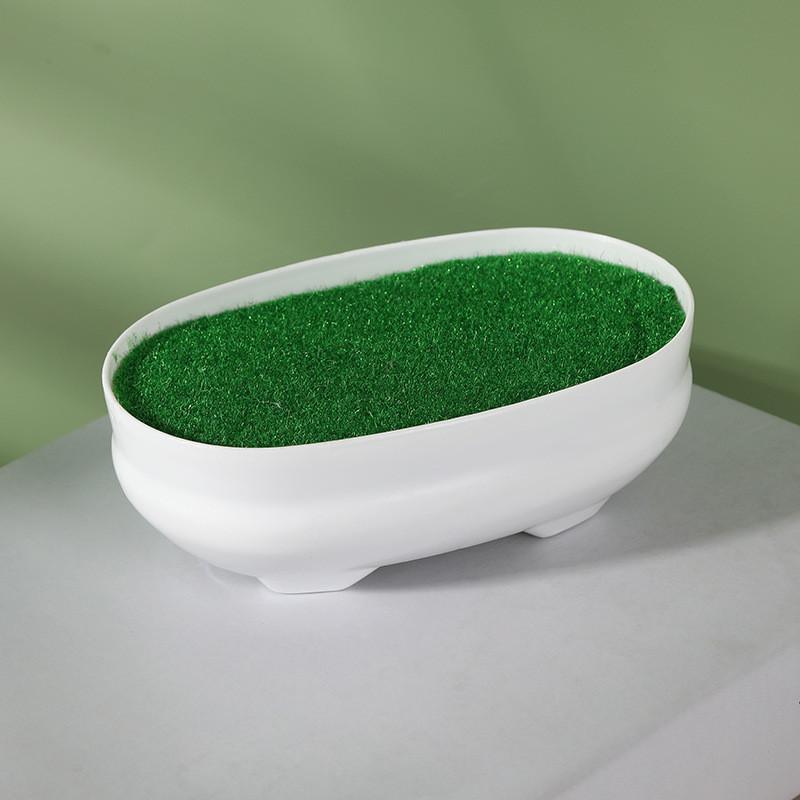 Simulation Ceramic Oval And Square Plastic Flower Pots For Small Foliage And Desktop Decor