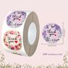 Floral Pattern Thank You Stickers, Self-Adhesive PVC Labels, Suitable for Gift Boxes, Envelopes, Meal Boxes, Takeout Containers, and Other Decorations