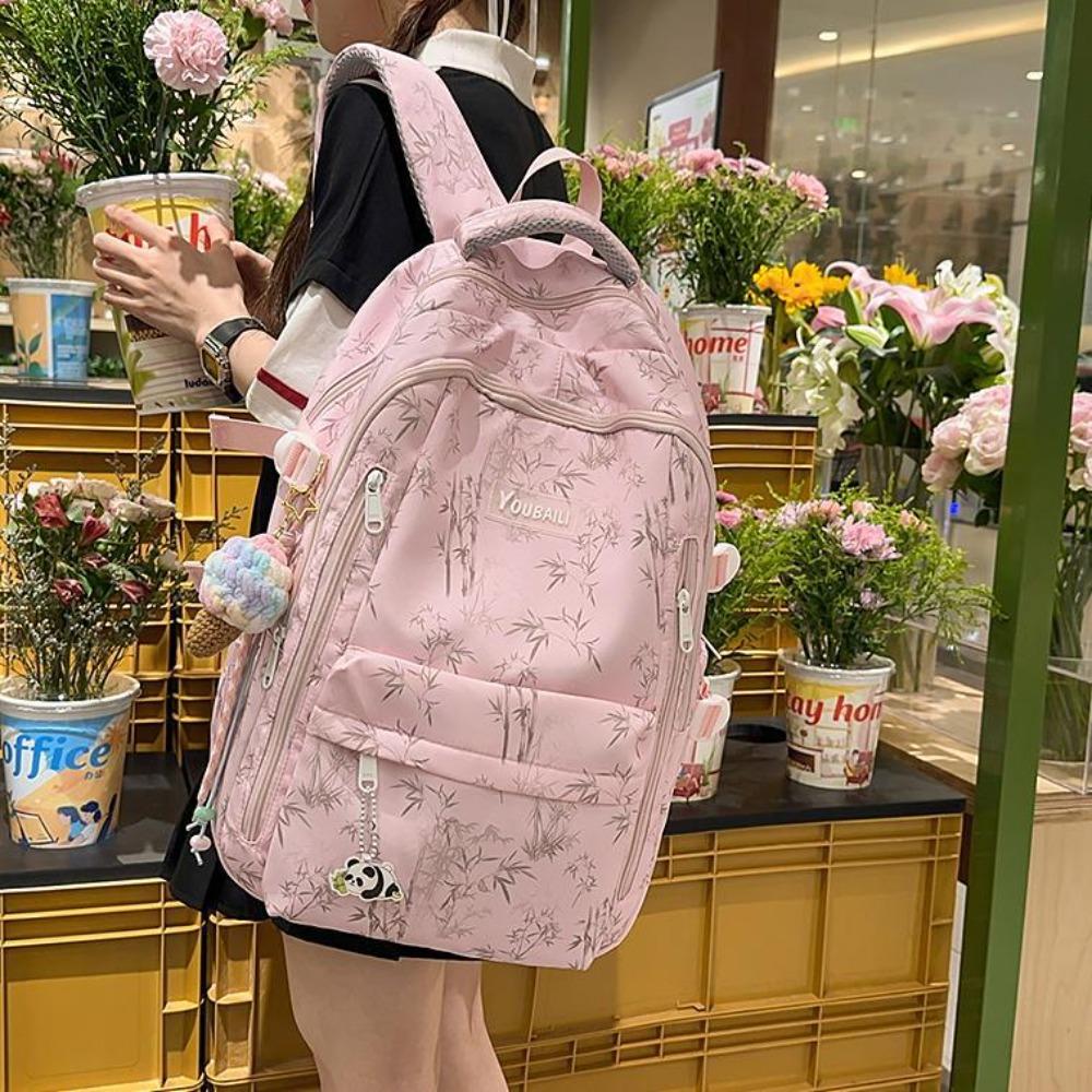 National style school bag ins niche female high-end sense casual versatile backpack simple light travel backpack new model