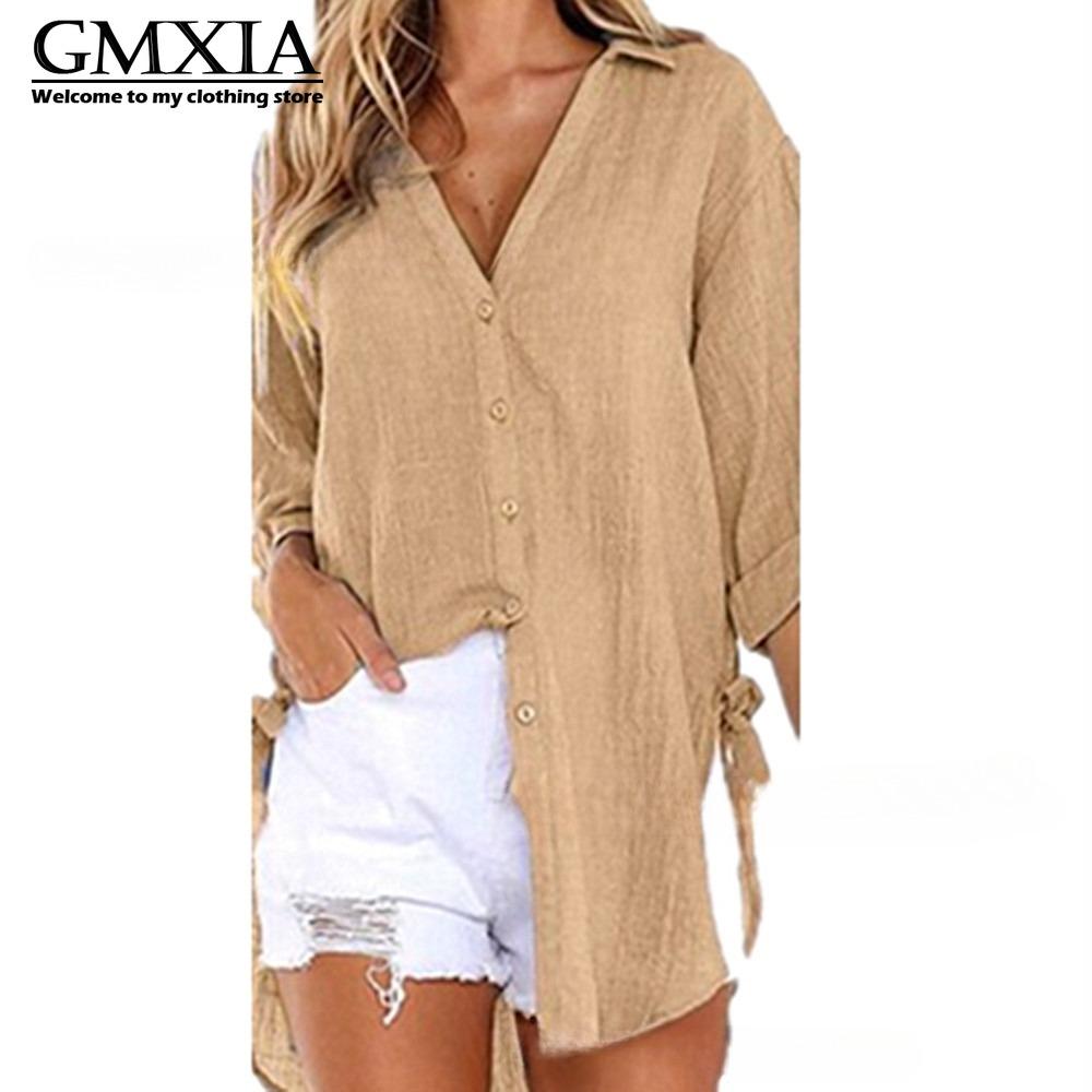 GMXIA Dámská móda Ležérní Volnočasové Jednobarevné S potiskem Dlouhý rukáv POLO Límec Halenky a Košile