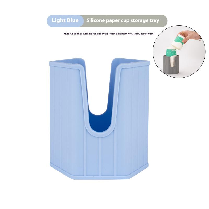 Mouthwash Cups Holder Stackable Silicone Cup Dispenser For Bathroom Sink Counter Space-Saving Mouthwash Cup Holder Small