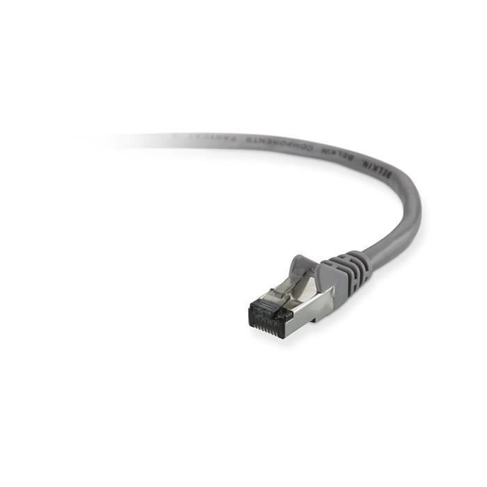 Câble Réseau - BELKIN - CAT5E STP - 2M - RJ45M - Patch Snagless - Gris