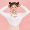 Sweet  Ribbon Bow long metal ring earrings earrings simple temperament female personality