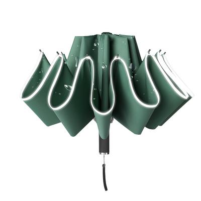 Parapluie inversé pliant créatif automatique à dix baleines pour voiture, ourlet réfléchissant plus parapluie