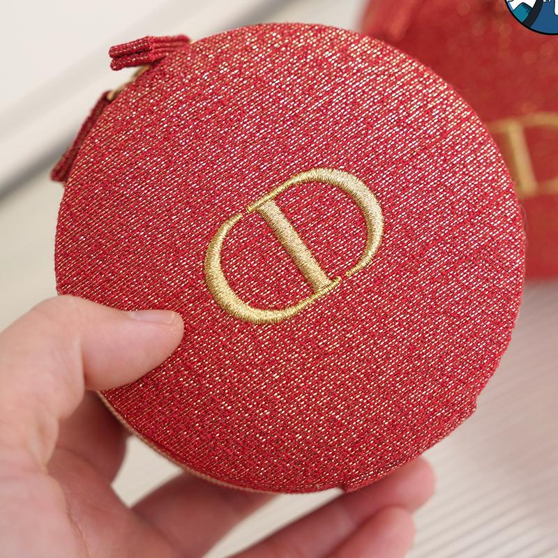 Dior Bolsas de almacenamiento de hilo dorado rojo Portátiles