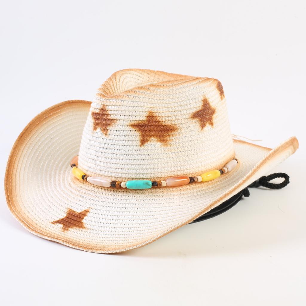 Popular Western Cowboy Straw Hat Men's and Women's Fashion Shade Straw Hat Classic Outdoor Western Cowboy Hat