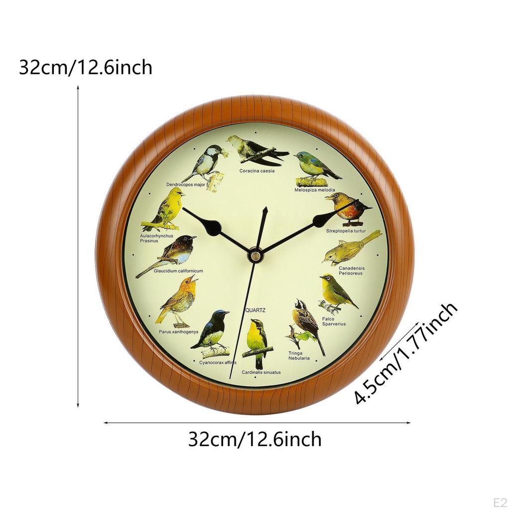 Bird Clock with Sound Decor Modern Creative Ornament Quiet That Sings On Hour Wall Hanging for
