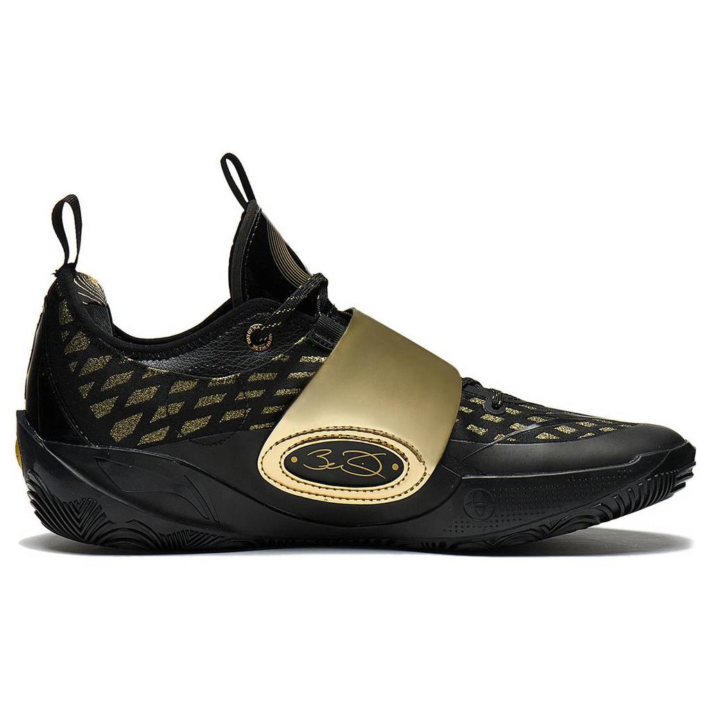 New LiNing Wade 808 2 Cushioning Anti Slip And Wear Resistant Low Top Basketball Shoes Black Gold ABPT017-2