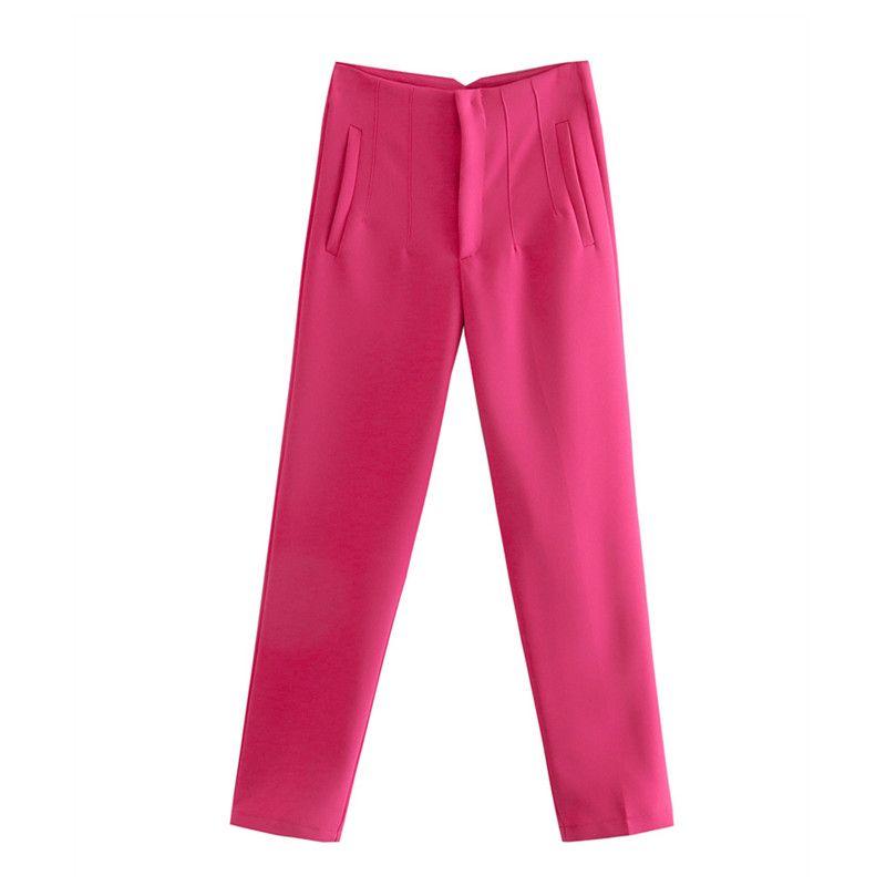 Cigarette Pipe Commute Leisure Candy Color Slim Looking Ankle-Length Pants