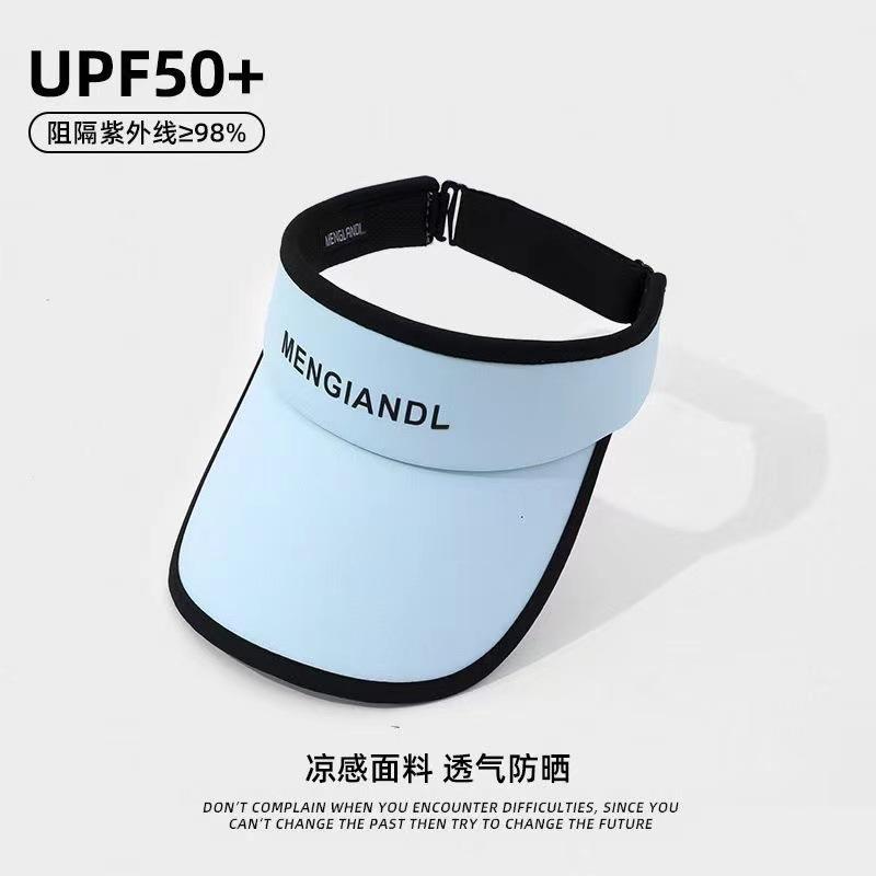 Large brim empty top sun protection hat women's summer ice silk UV protection sun hat cycling sun hat tide