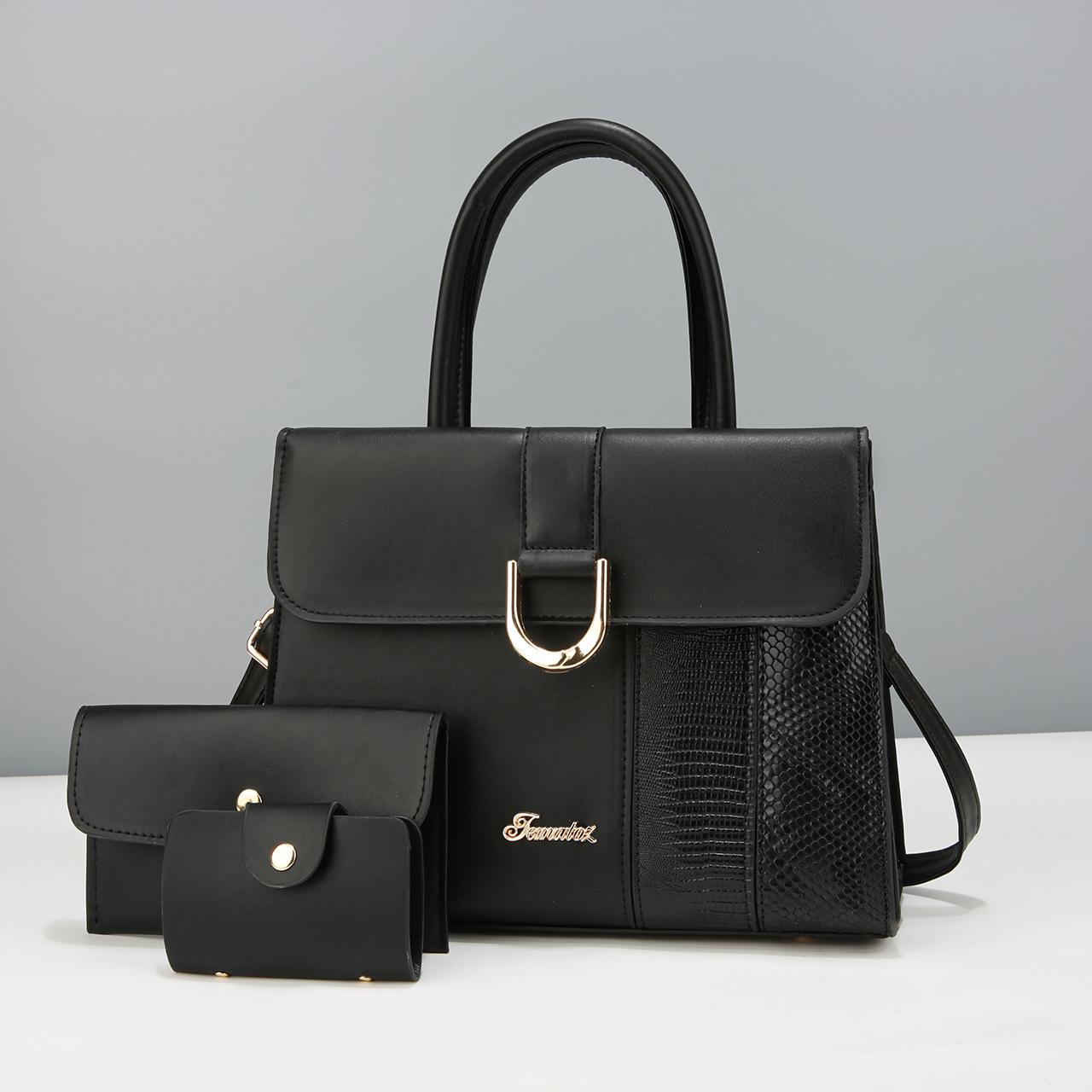 

Атмосферная женская сумка с плетеными вставками, сумка-тоут, сумка «мать и дитя», текстурная сумка, сумка через плечо, женская сумка 31*13*24 чёрный