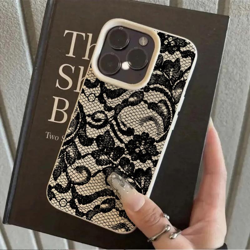Sexy Lace Pattern Phone Case For IPhone 17 17Air 16 15 14 Plus 13 12 11 17 Pro Max 16 Plus Silicone Bumper Cover Case Funda