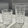 290ml/320ml Glass Husholdningsrelieff Vannkopp Kaffekopp Drikkekopp Kreativt Rattanvevmønster Drikkeflaske Drikkeglass