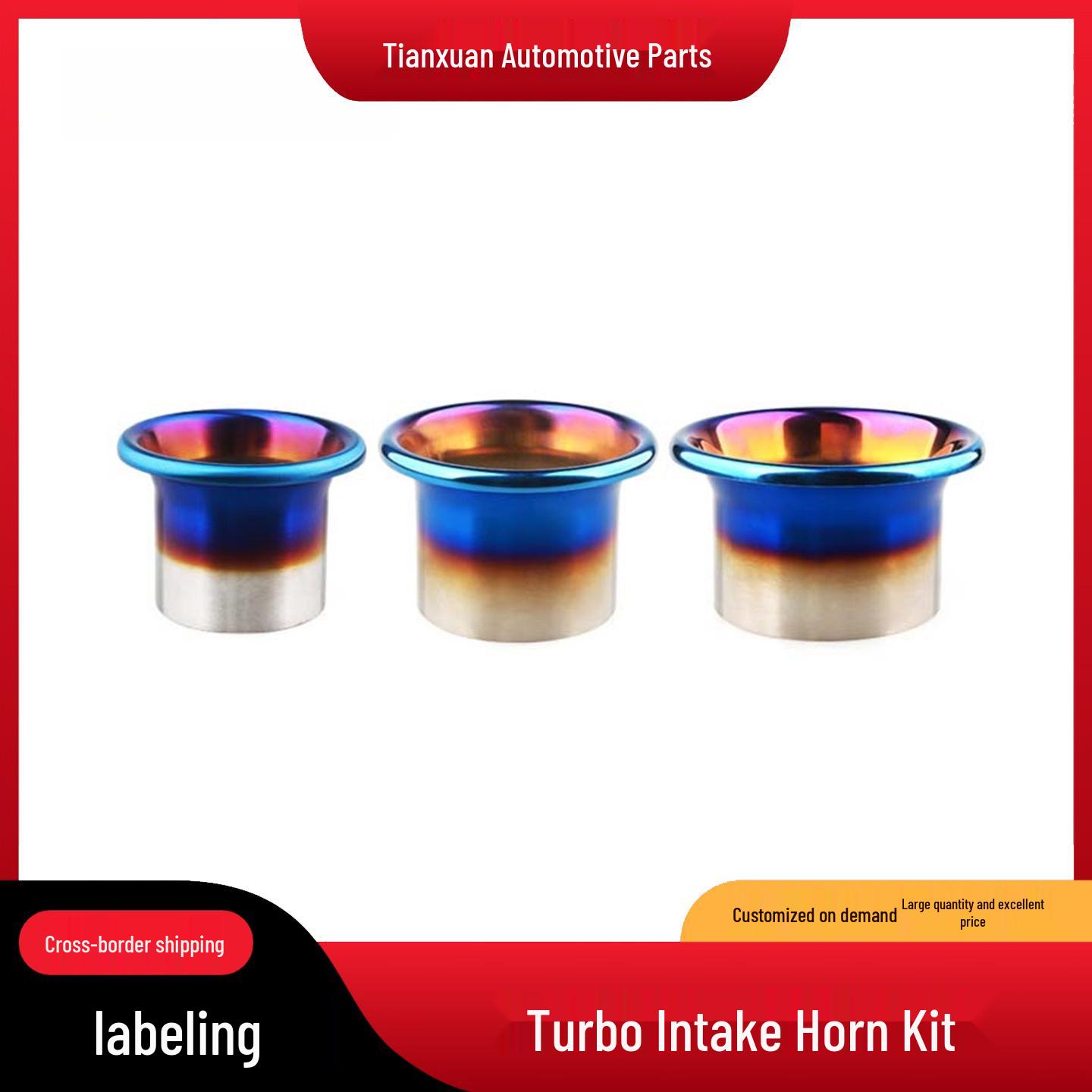 Stainless Steel Burnt Blue Air Intake Turbo Horn Decorative Vent 3 inch (76mm)