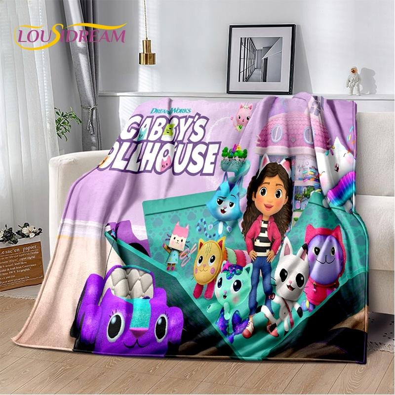 Cartoon Cute Gabbys Dollhouse Girl Soft Blankets,Keep Warm Throw Blanket Comfortable Blanket for Picnic Beds Sofa Home Bedroom