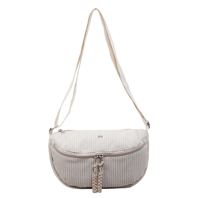 Korean Style Shoulder Bag Fashi Texture and Versatile Crossbody Bags Women Casual Waist Bag Retro Corduroy Simple Versatile