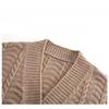 Herbst V-Ausschnitt Langer Strickjacken Pullover Jacke Damen Strickwaren Damen Langarm Lässig Lockerer Pullover Mantel