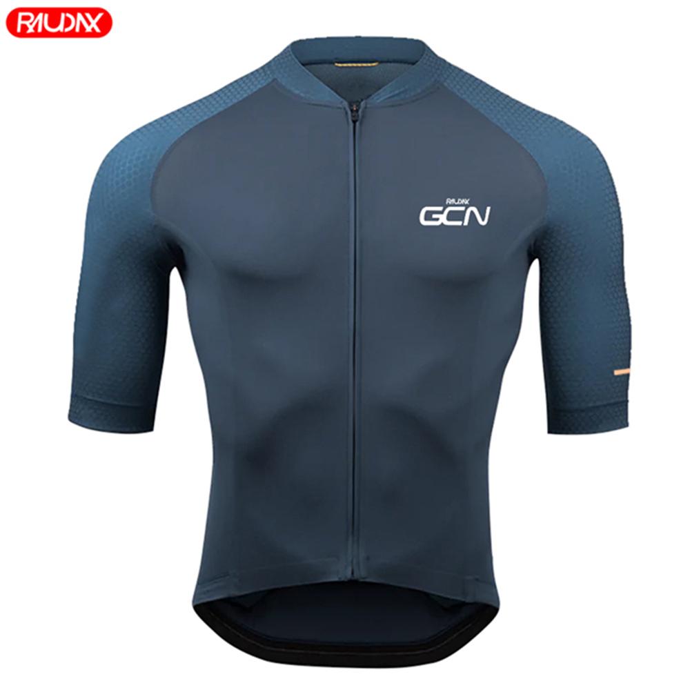 Raudax Gcn Men Short Sleeve Jersey Sets Ropa Ciclismo Hombre Letni zestaw odzieży rowerowej Triathlon Bib Shorts Suit Bike Uniform