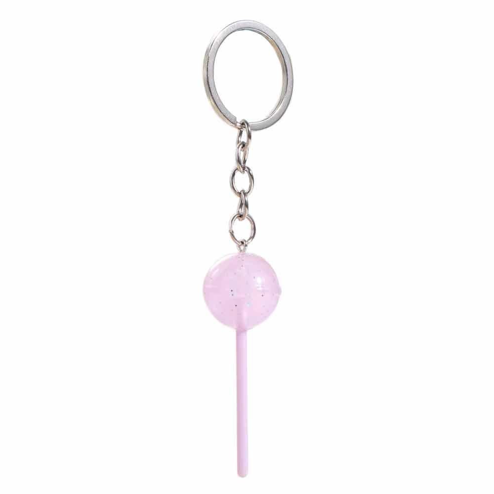 Creative 3D Food Lollipop Keychain Transparent Bag Ornaments Simulation Lollipop Mini Resin Candy Key Rings Handbag Pendants фиолетовый