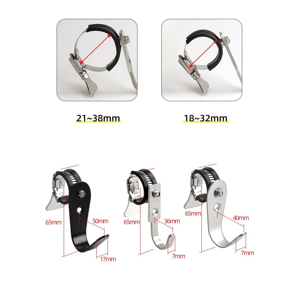 MULT S-Shaped Hook, Large Rotation, No Falling, Band Clamp, Strong Fixation, Belt Hook, Bicycle