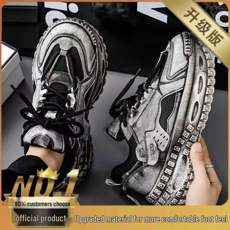 

Men s Trendy Autumn Mesh Sneakers with Tire Thick Sole 40