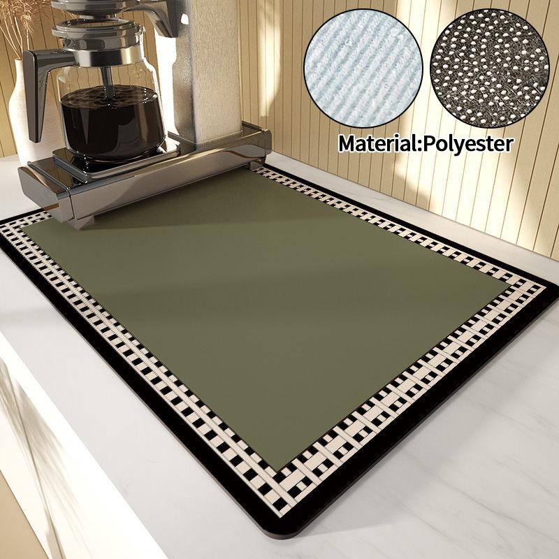 Kitchen Drying Pad Coffee Pads Dish Drying Pad Non-slip Rubber Pad Kitchen Counter Mat Heat Resistant Sink Mat Home Supplies