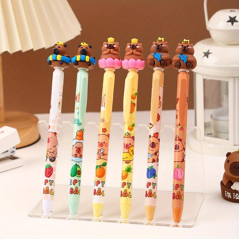36 Pcs with Box Cute Capybara Push Neutral Pen Cartoon ST Signature Pen Student Writing Stationery 0.5mm Black Back To School Season