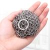 Square Stainless Steel Cast Iron Skillet Cleaner with Hanging Ring Practical Efficient Chainmail Cleaning Scrubber Kitchen Accessories